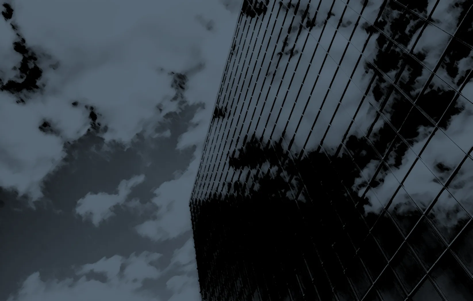 Architectural facade with reflective glass